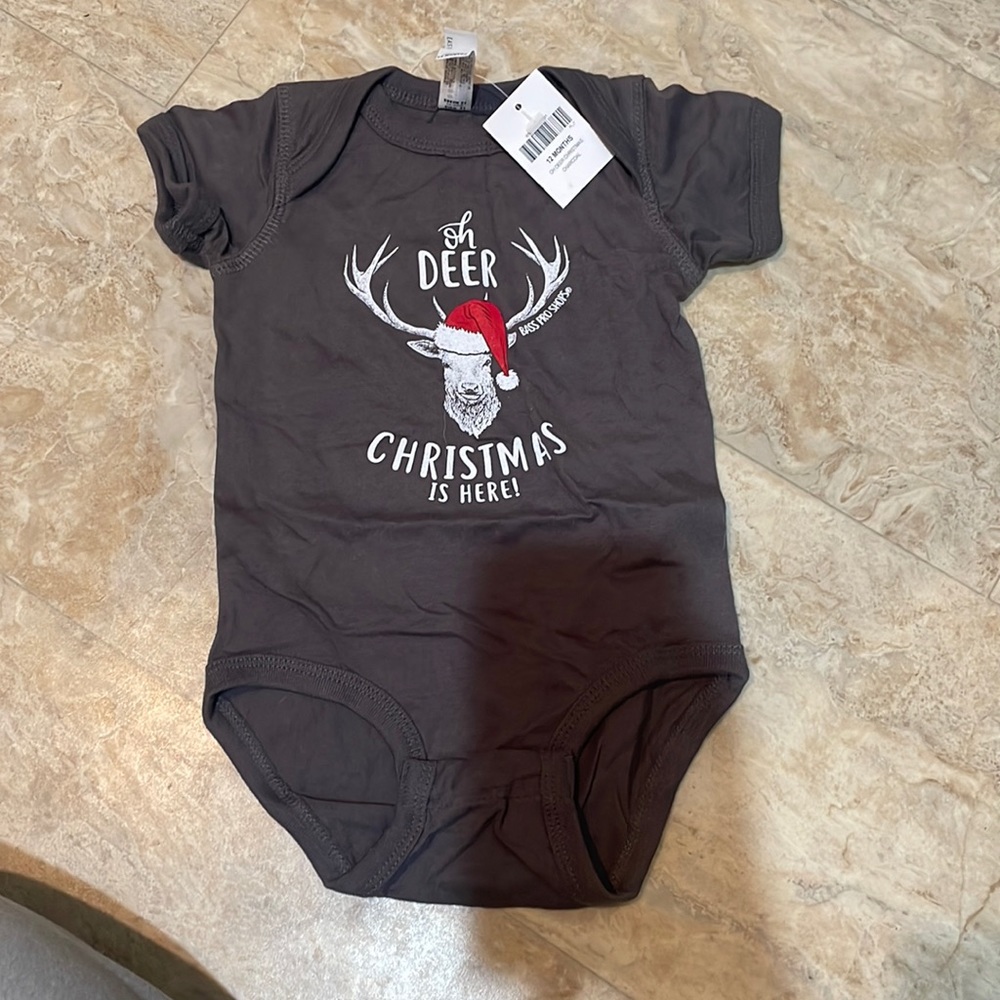 “Oh deer Christmas is here” onesie. New